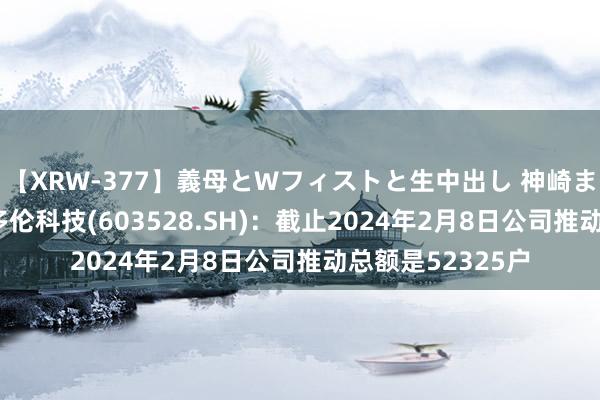 【XRW-377】義母とWフィストと生中出し 神崎まゆみ 桃宮もも 多伦科技(603528.SH)：截止2024年2月8日公司推动总额是52325户